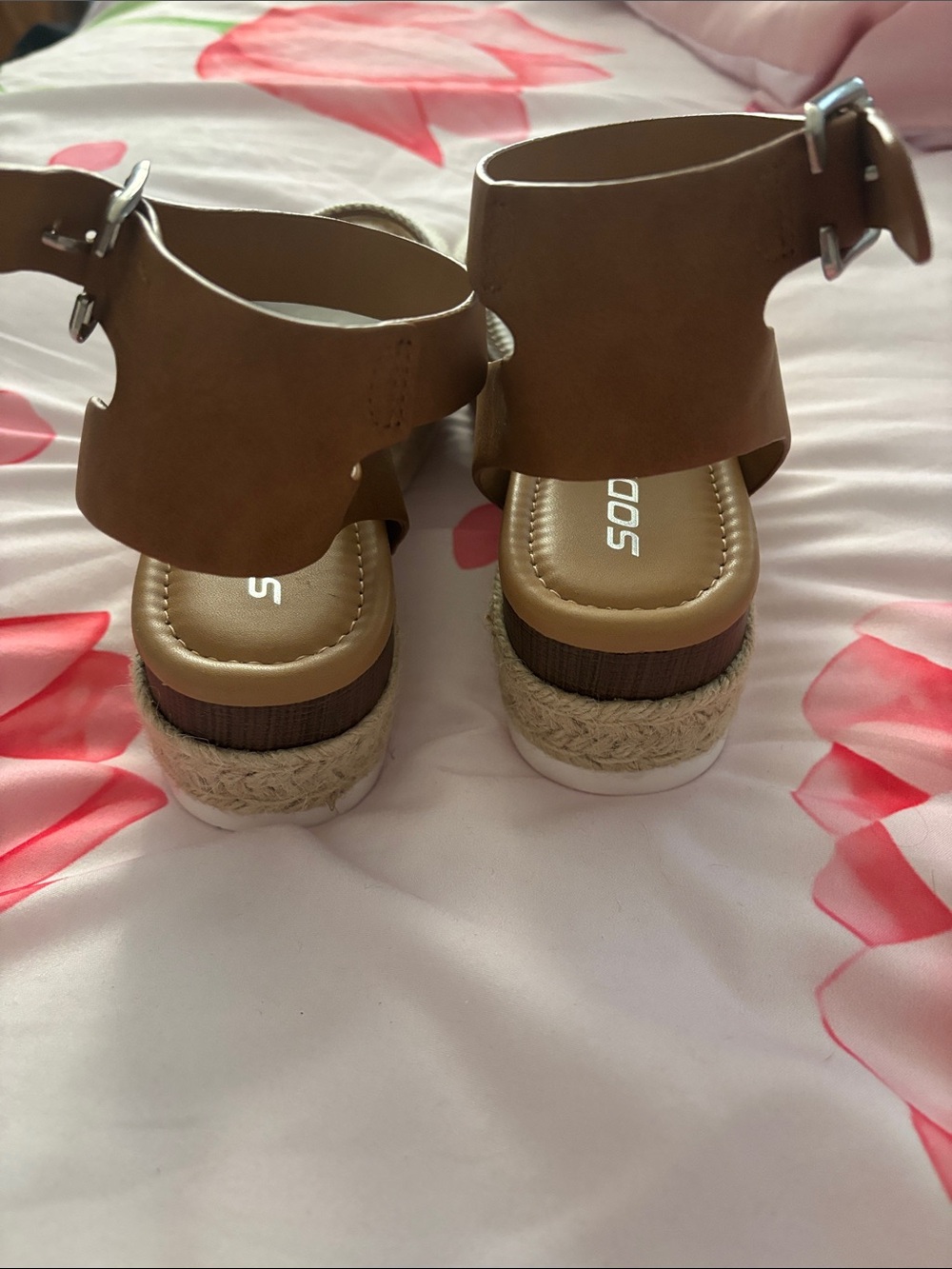 Soda Cream Canvas and Tan Ankle-Strap Espadrille Sandals - Picture 5 of 5